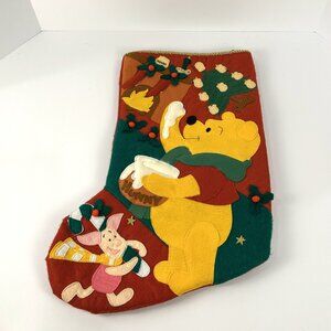 Vintage Early 1990's Disney Winnie The Pooh Christmas Stocking